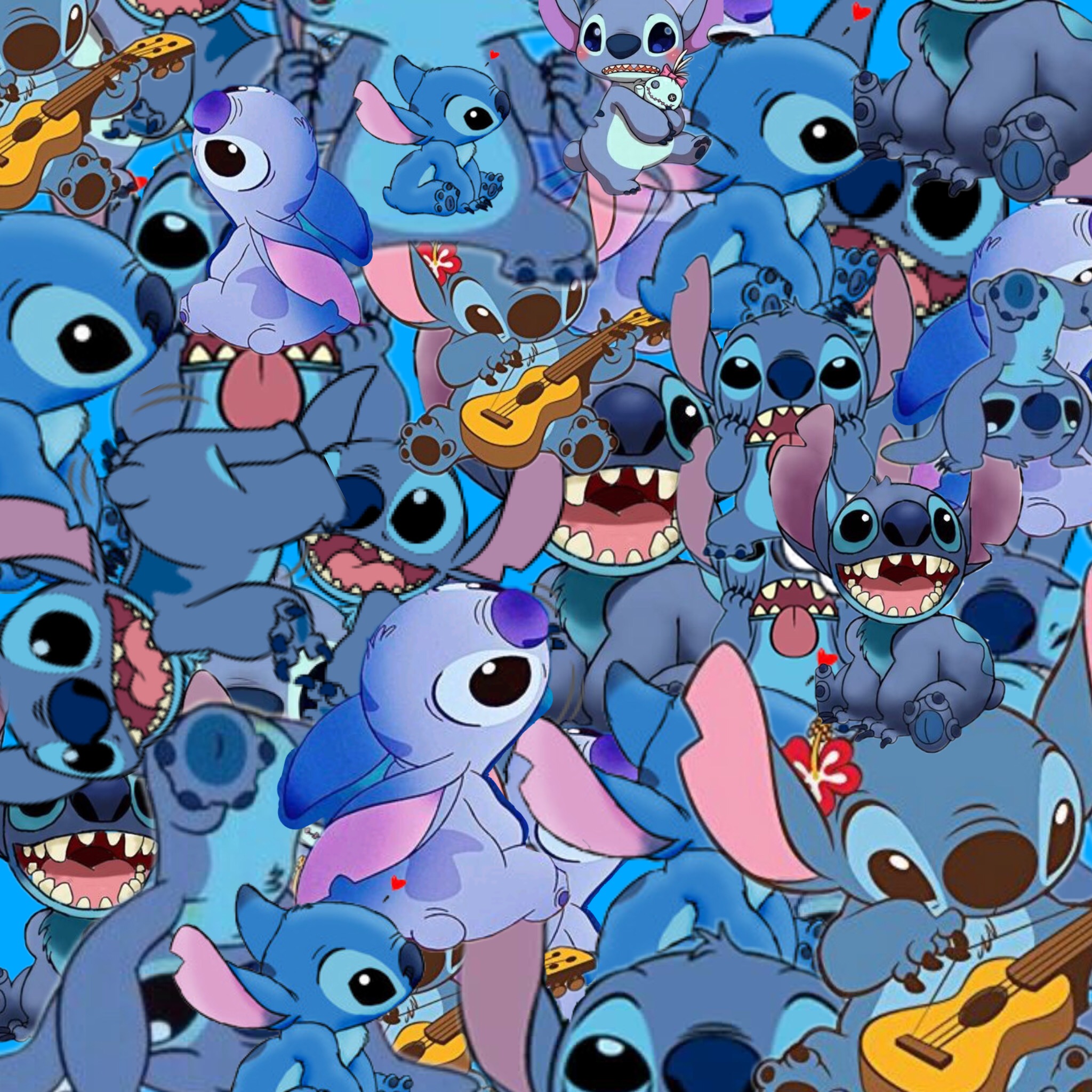 freetoedit wallpaper stitch blue art image by cara01 x